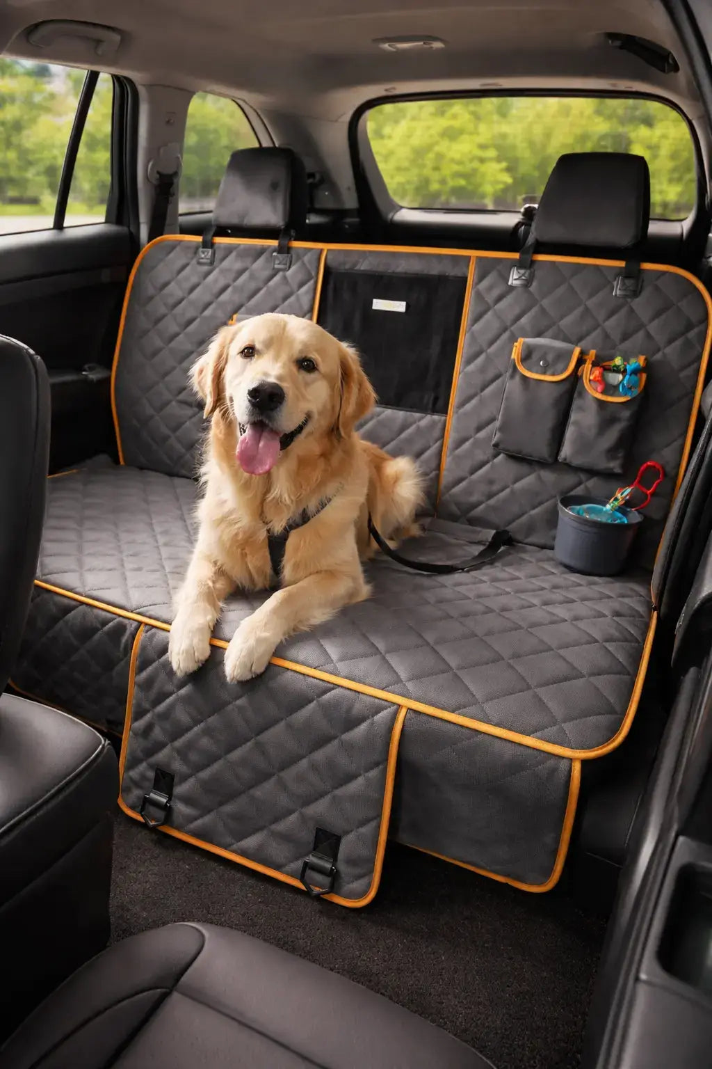 Housse de siège de voiture de luxe pour chien – Imperméable, antidérapante et prête pour le voyage | La collection Max & Rex