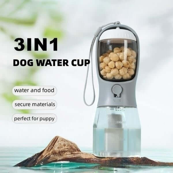 Dog Water Cup Drinking Food Garbage Bag Three-in-one Portable Small Multi-functional