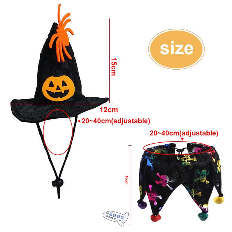 Halloween Collar Children Witch Hat Pet Dog Cat Funny Party Cospl