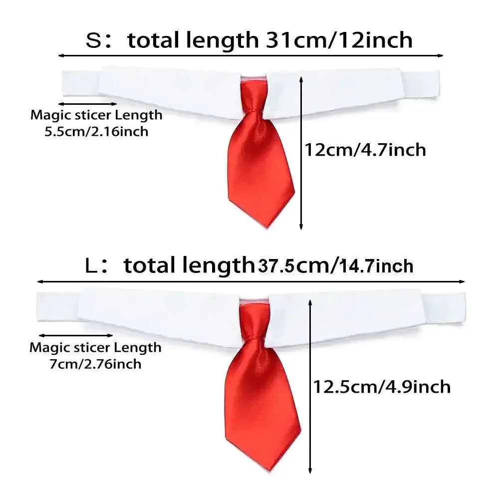 Pet Formal Tuxedo Necktie Bow Tie Collar in Black & Red