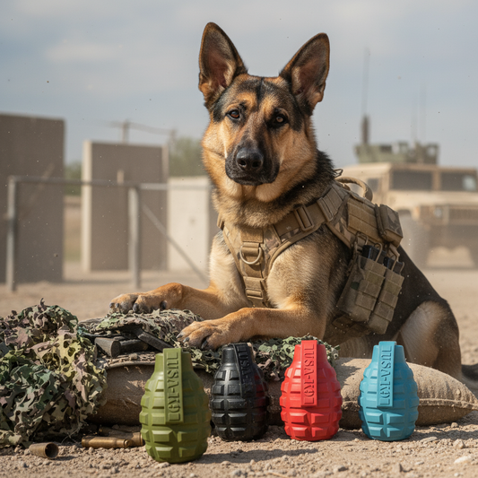USA-K9 Grenade Rubber Treat Toy – Magnum Black