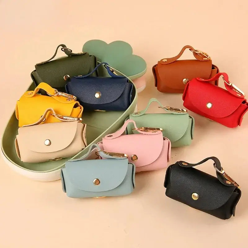 Stylish Leather Portable Dog Poop Bag Organizer