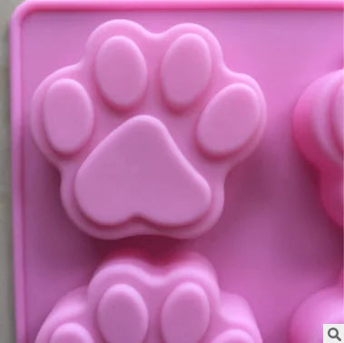 6-Cavity Dog Paw Silicone Cake Mold