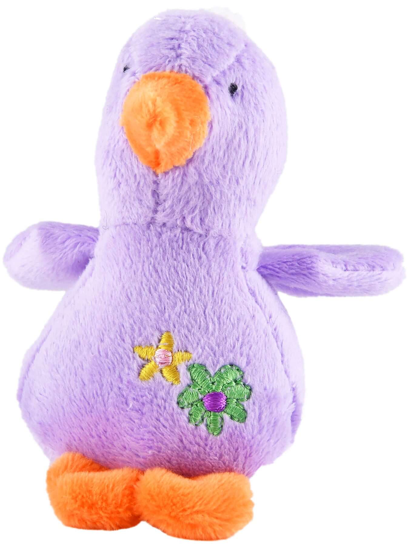 Baby Duck Plush Squeaker Dog Toys - pastel purple duck toy with orange beak and feet, perfect for pets.