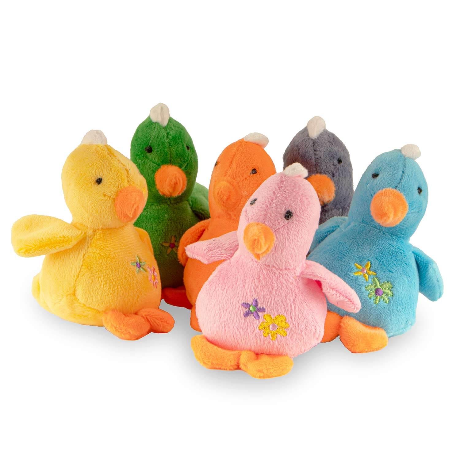 Baby Duck Plush Squeaker Dog Toys in various pastel colors, perfect for pet playtime.
