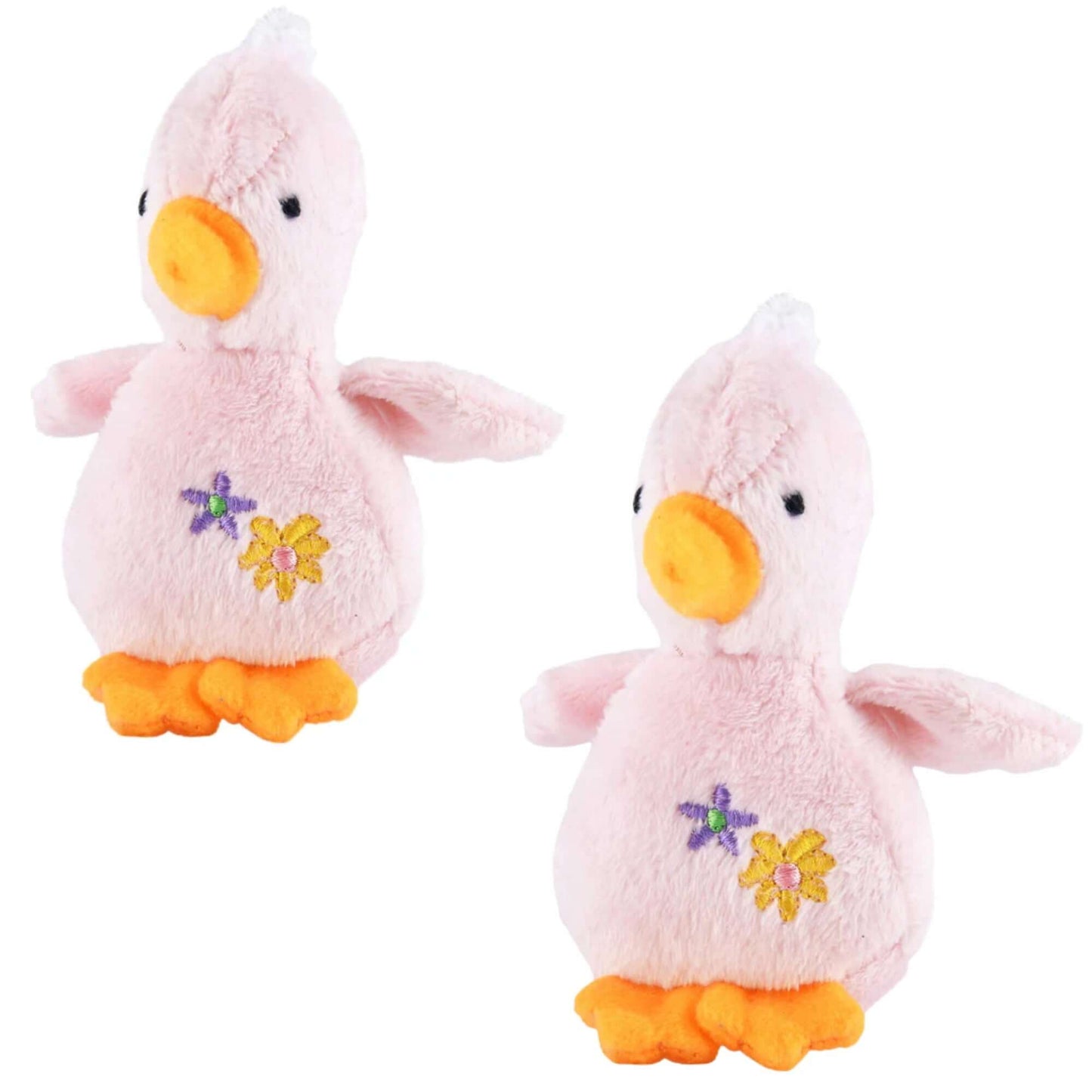 Baby Duck Plush Squeaker Dog Toys in pastel colors, perfect for gentle chewing and playtime fun for dogs.