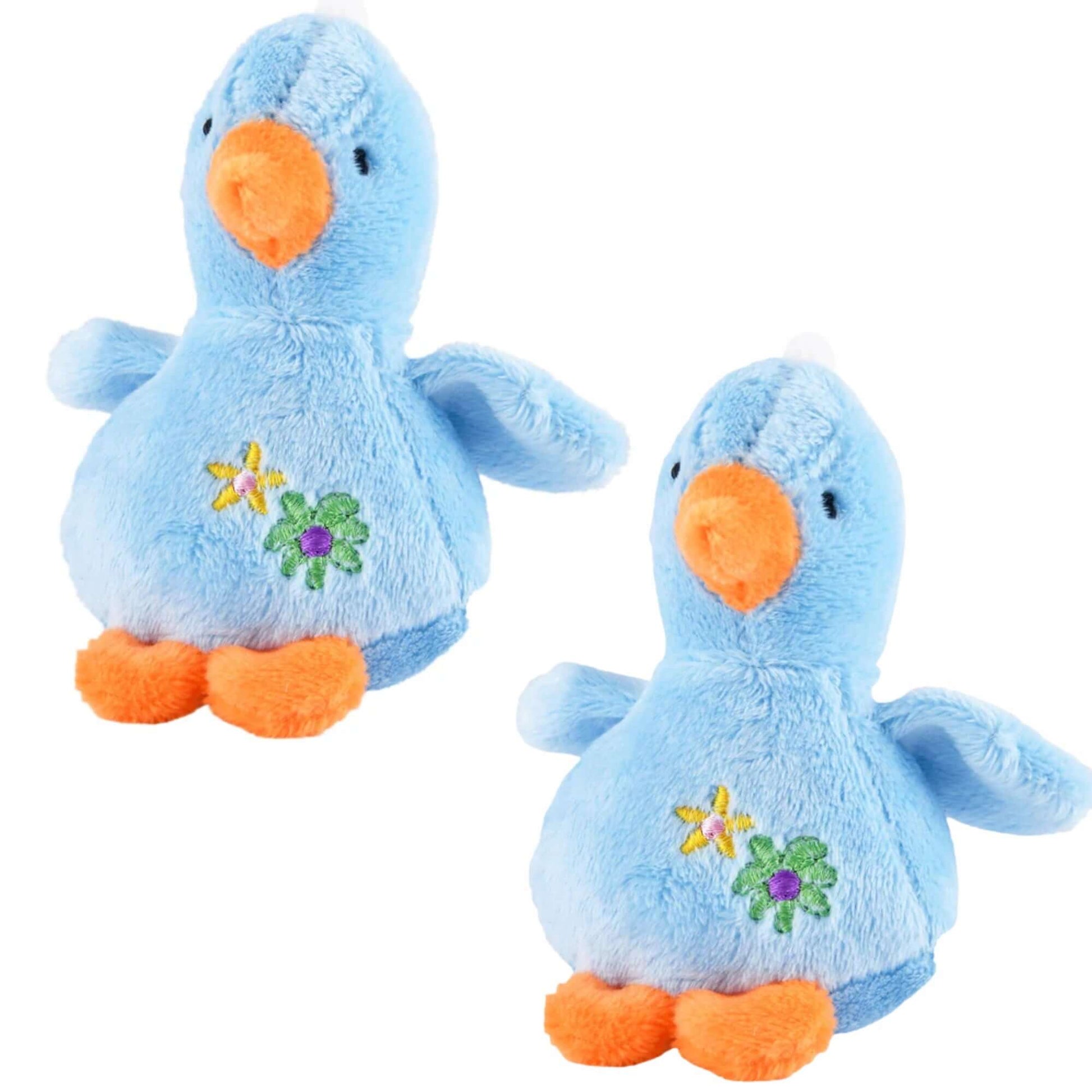 Baby Duck Plush Squeaker Dog Toys in pastel colors, featuring soft material and squeakers for playful pet fun.
