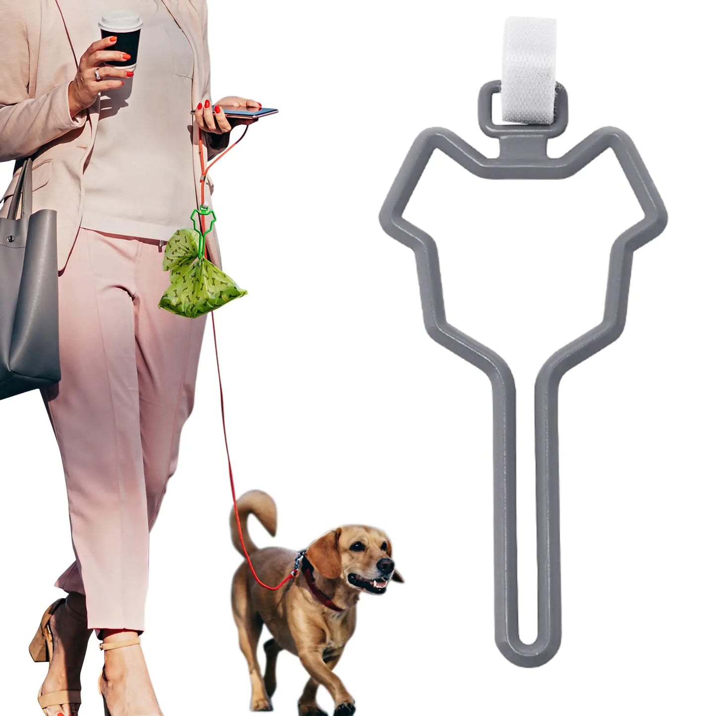 PoochPack 2Pc Dog Bag Holder and Dispenser for Leashes (Gray)