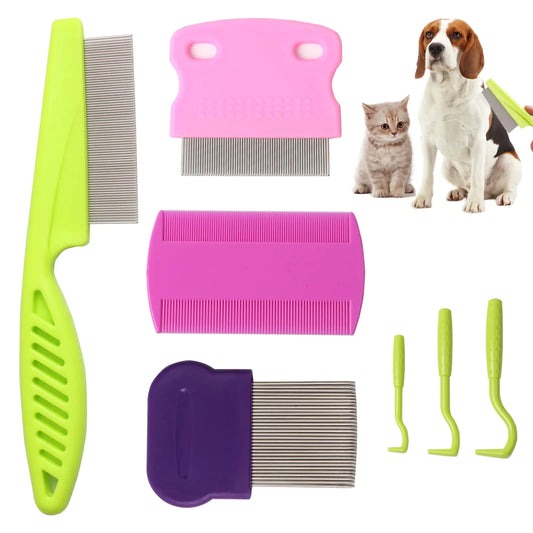 7-Piece Pet Flea & Grooming Comb Set